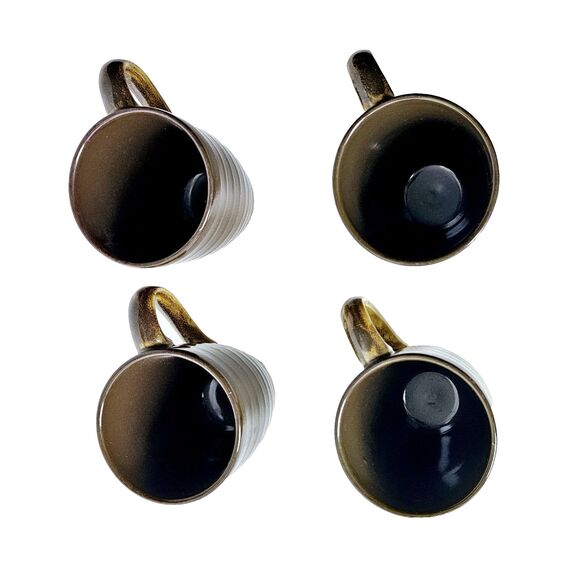 Target Home Stoneware Set Of 4 Coffee Tea Mugs Cups Brown/Tan Retired VTG EUC! - Picture 5 of 8